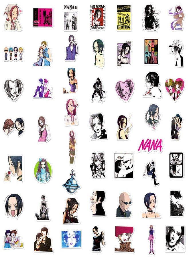 Cannity 50PCS Nana Stickres for Kids Teens Anime Stickers for Water Bottles Laptop Luggage Waterproof Vinyl Decals Reward Stickers(White) - Image 3